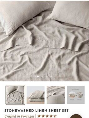 The Citizenry KING Oat Stonewashed 100% LINEN 4PCS Sheet Set. NWOT